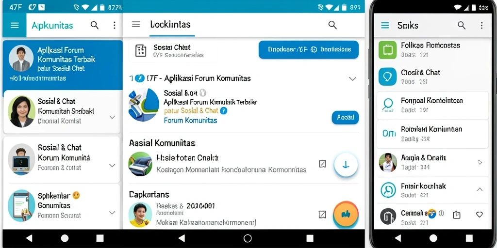 Screenshot antarmuka utama aplikasi Forum Komunitas 47F.