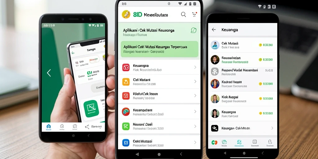 Tampilan antarmuka aplikasi 8ID untuk Cek Mutasi keuangan.