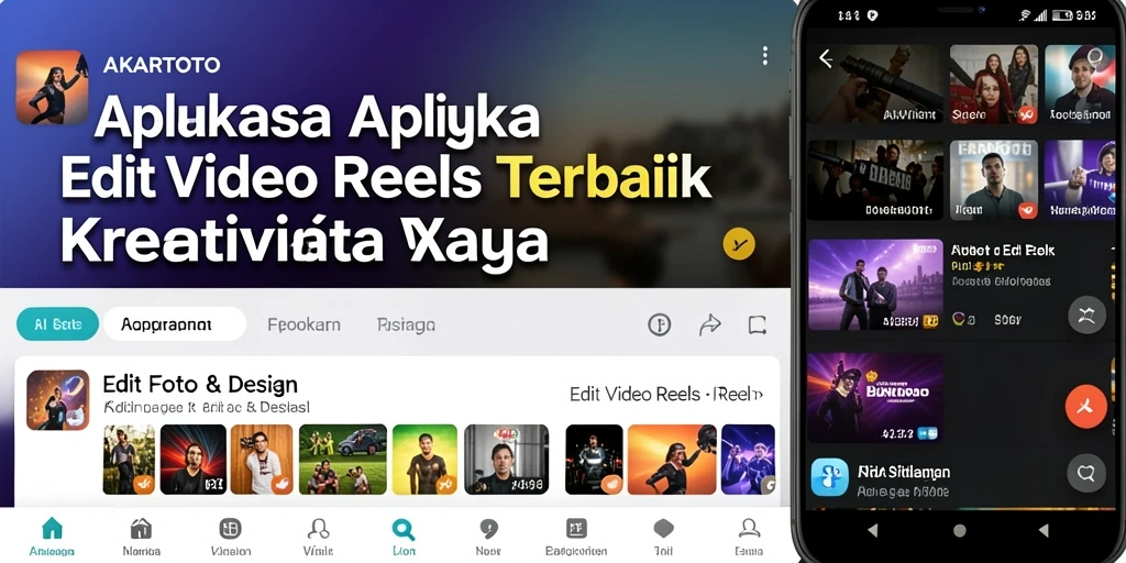 Tampilan antarmuka AKARTOTO dengan fitur Edit Video Reels yang menarik.