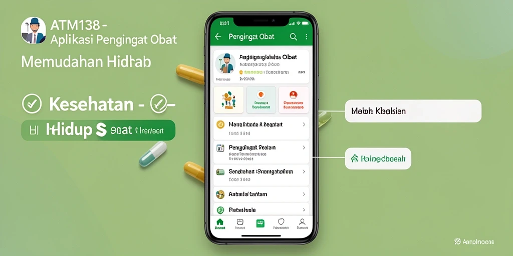 Tampilan antarmuka pengguna aplikasi Pengingat Obat yang intuitif.