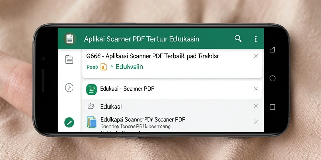 Tampilan antarmuka G668 dengan fungsi pemindaian PDF.