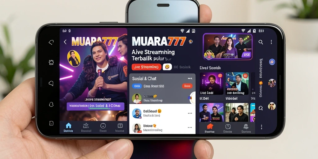 Tampilan antarmuka aplikasi Live Streaming MUARA777 yang menarik dan interaktif.