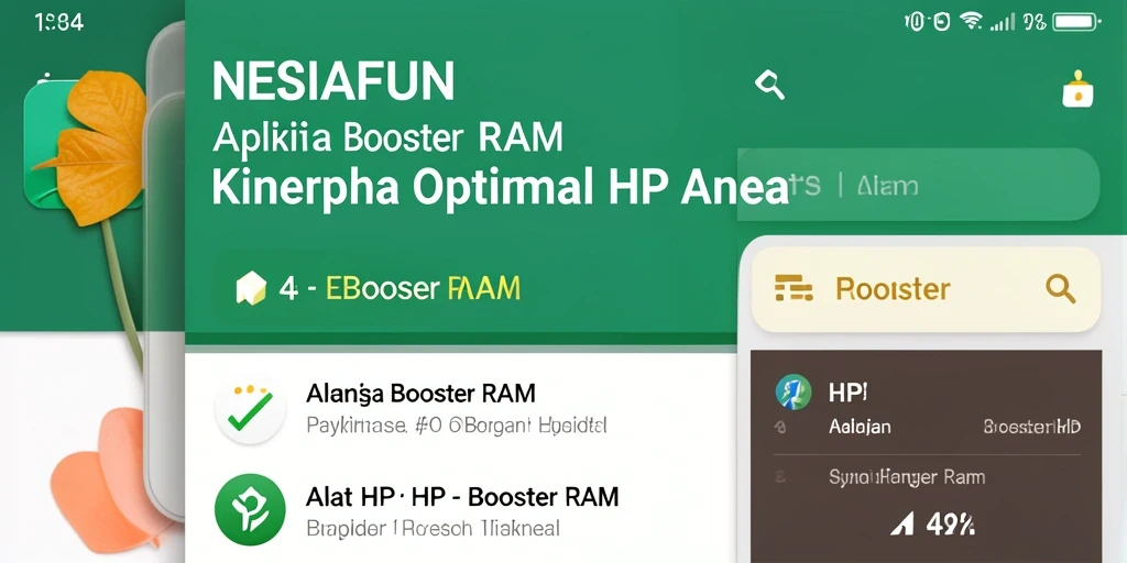 Tampilan antarmuka sederhana dari NESIAFUN sebagai aplikasi Booster RAM.