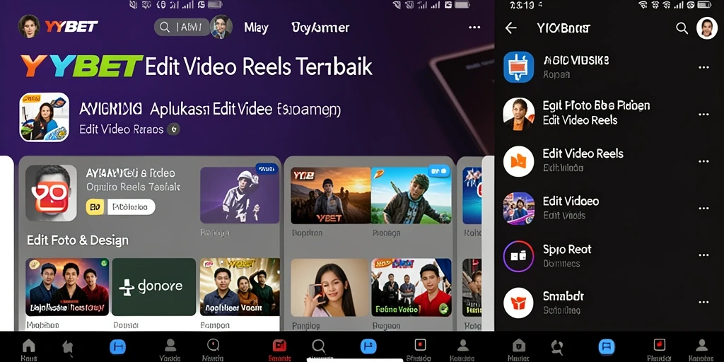 Tampilan antarmuka utama aplikasi YYBET untuk Edit Video Reels.